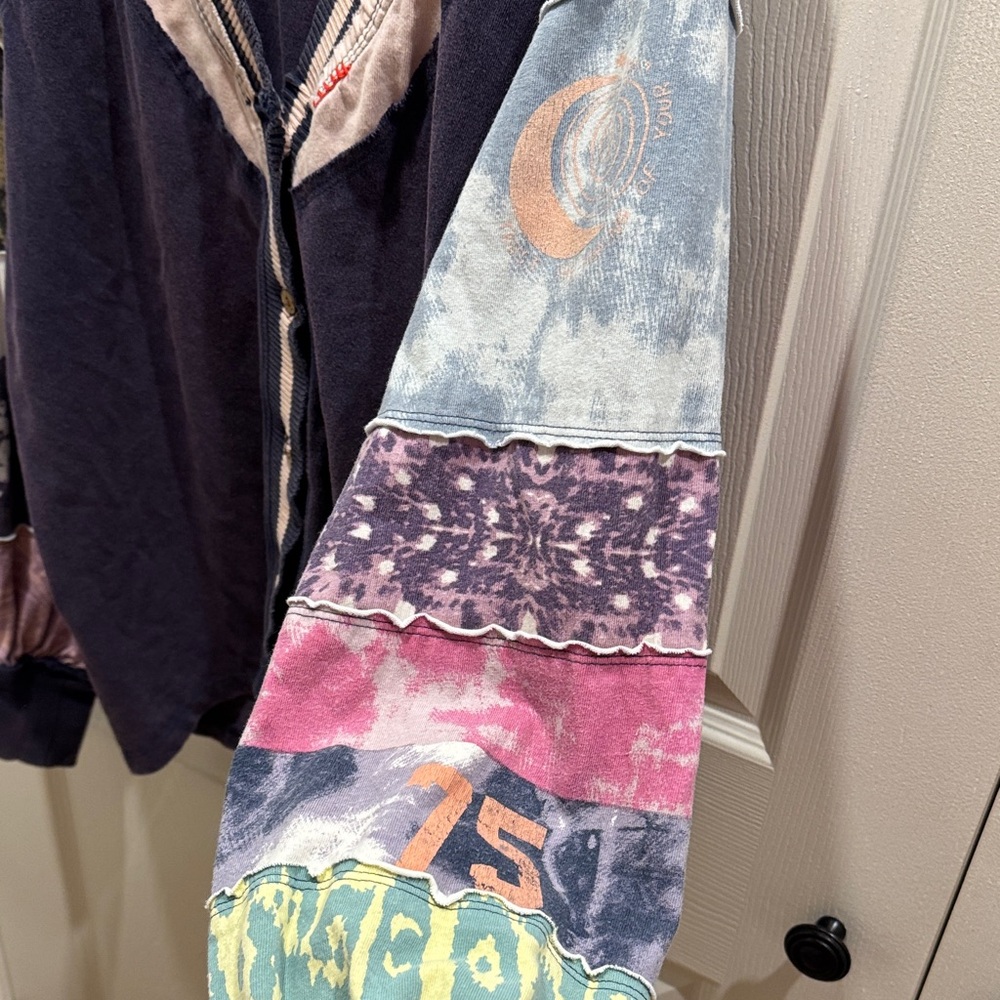 We The Free Multicolor Patchwork Button Down Shirt - image 5